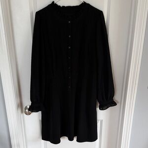 Elegant Black Long-Sleeve Dress